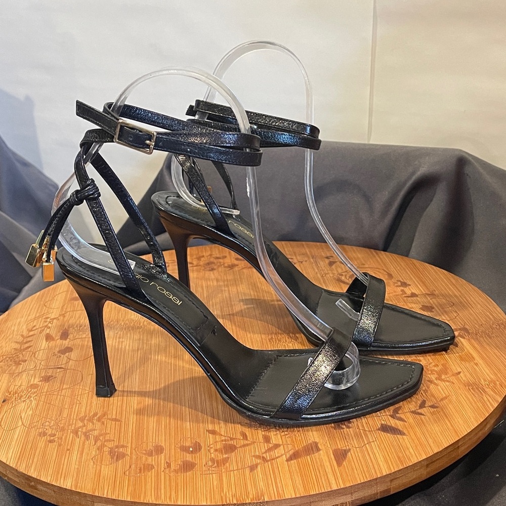 Sergio Rossi Black Strappy Heels